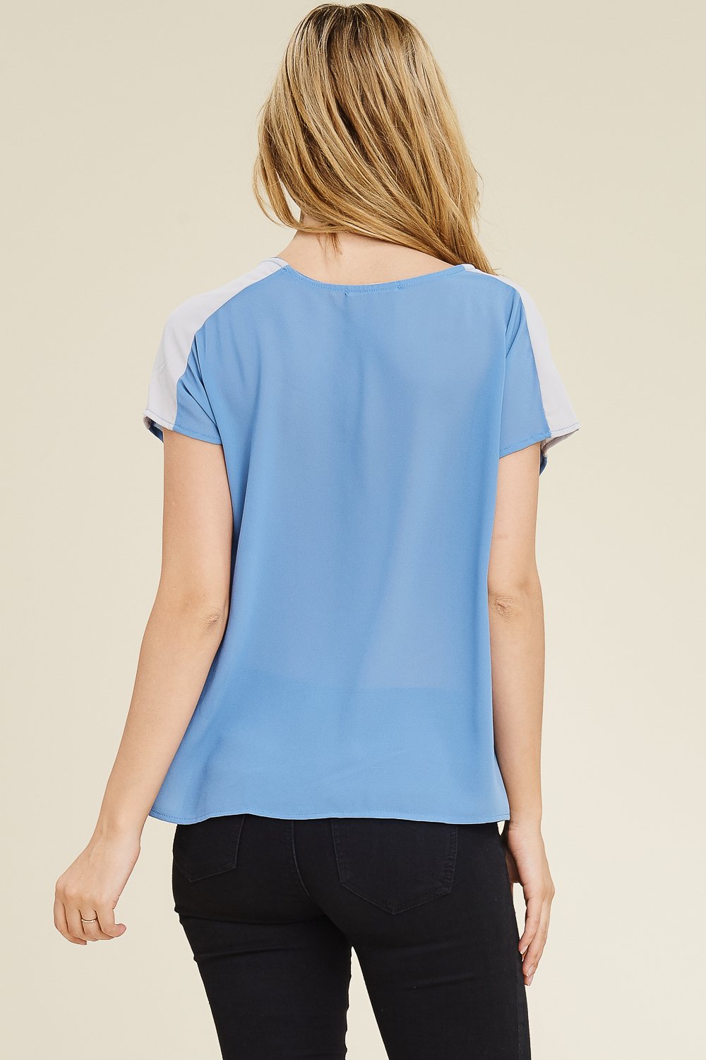 Two Tone Pocket Blouse