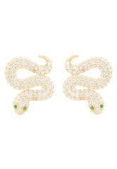 Snake Coiled Stud Earrings Gold