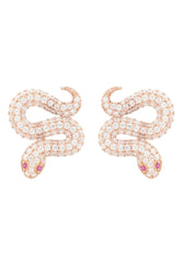 Snake Coiled Stud Earrings Rosegold