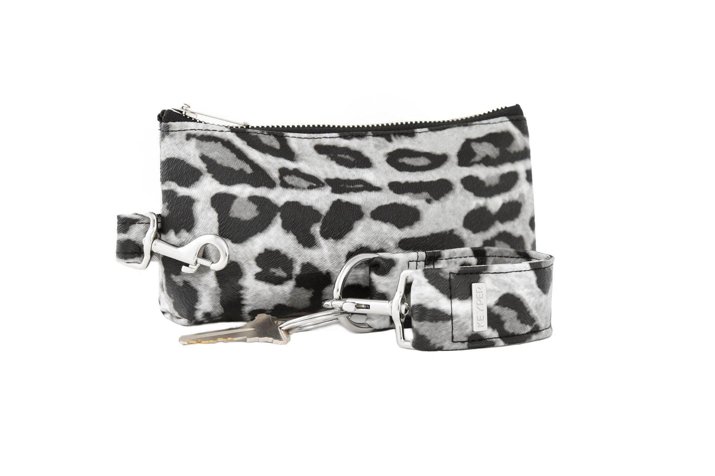 Snow Leopard Vegan Leather 2-Piece WRISTLET SET