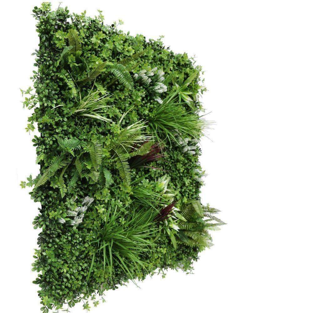 Luxury Vista Green Artificial Vertical Garden / Fake Green Wall 100cm X 100cm UV Resistant
