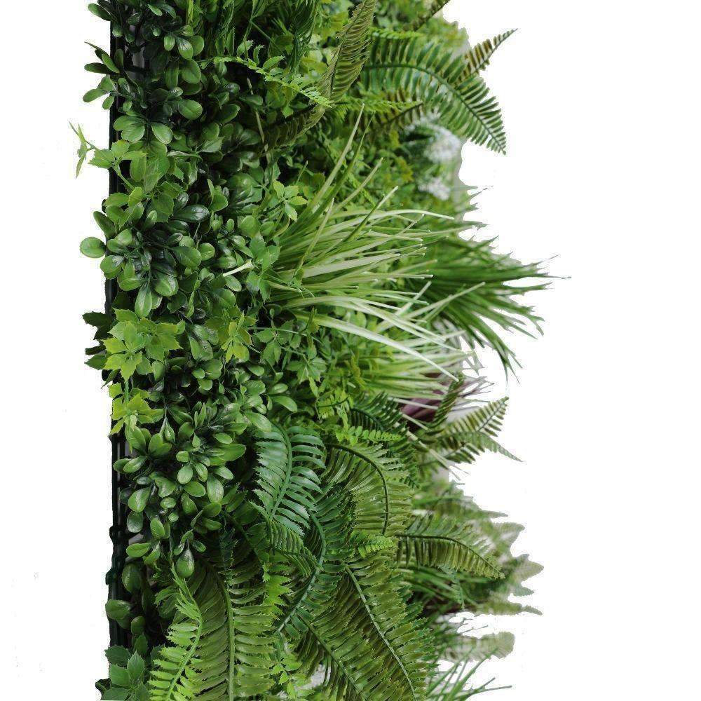 Luxury Vista Green Artificial Vertical Garden / Fake Green Wall 100cm X 100cm UV Resistant