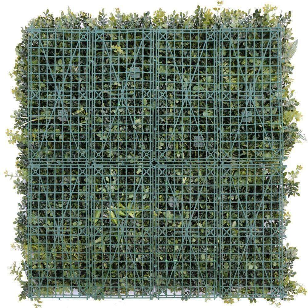 Luxury Vista Green Artificial Vertical Garden / Fake Green Wall 100cm X 100cm UV Resistant