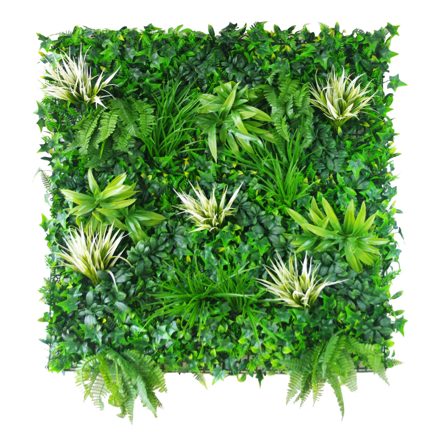 White Grassy Sensation Artificial Vertical Garden / Fake Green Wall 1m X 1m UV Resistant