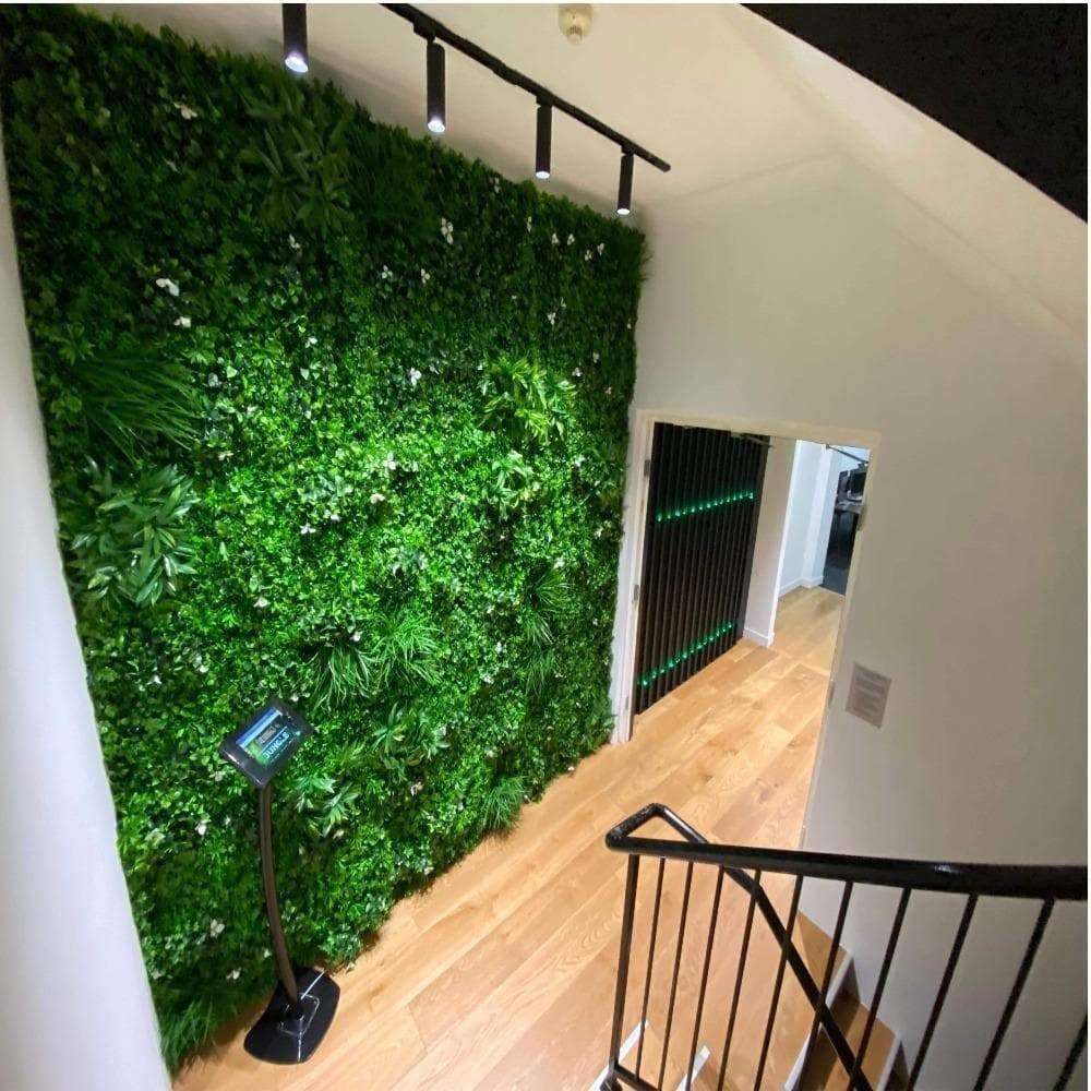 Luxury White Lily Artificial Vertical Garden / Fake Green Wall 1m X 1m UV Resistant