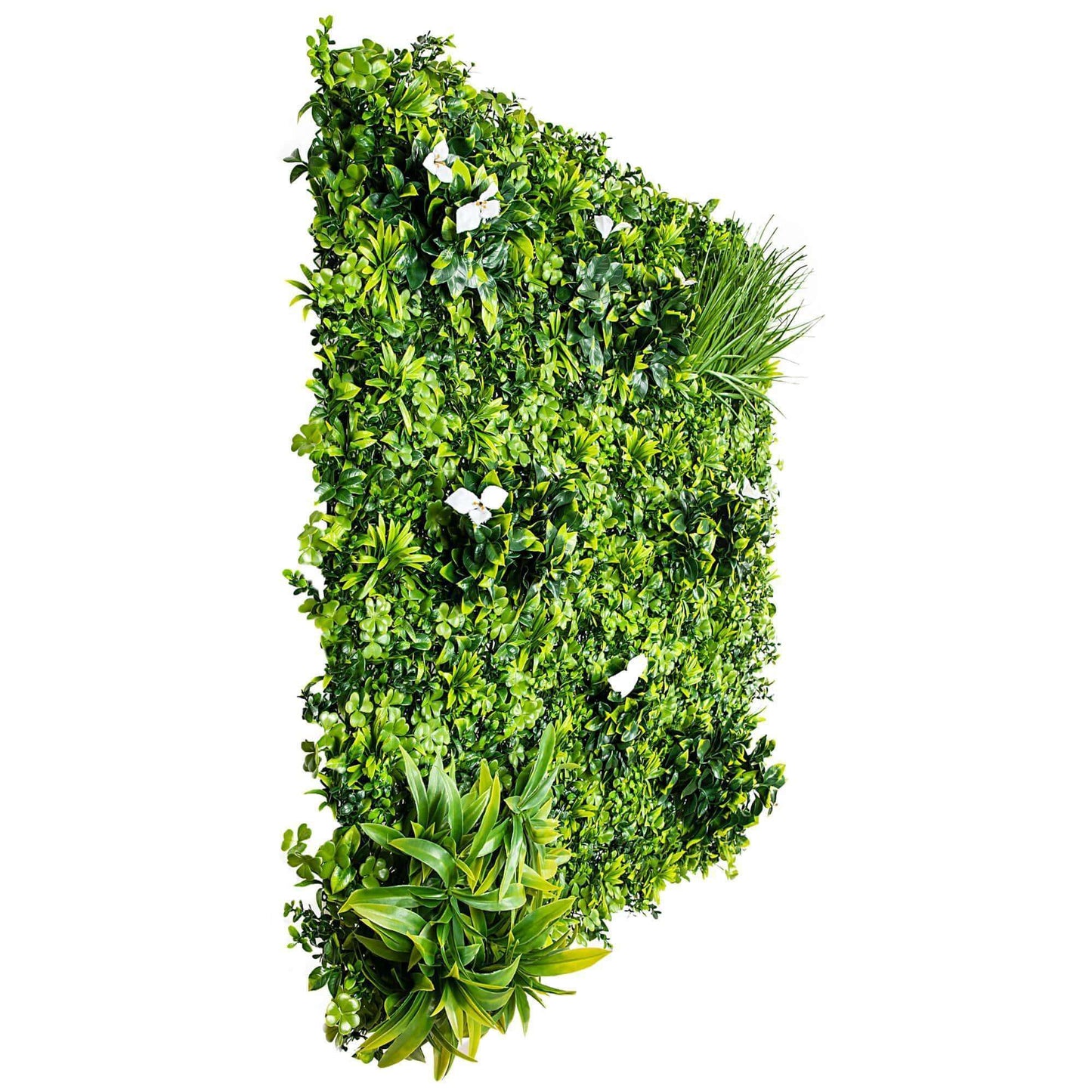 Luxury White Lily Artificial Vertical Garden / Fake Green Wall 1m X 1m UV Resistant