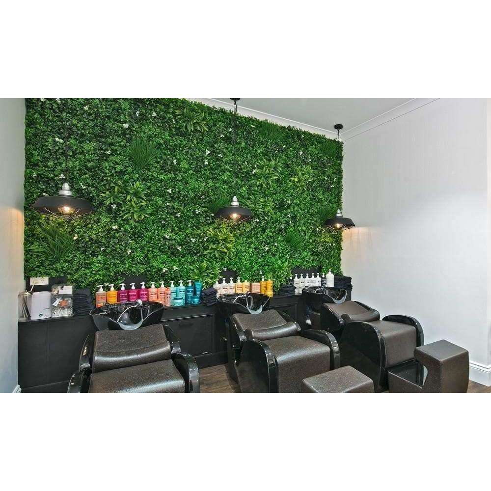 Luxury White Lily Artificial Vertical Garden / Fake Green Wall 1m X 1m UV Resistant