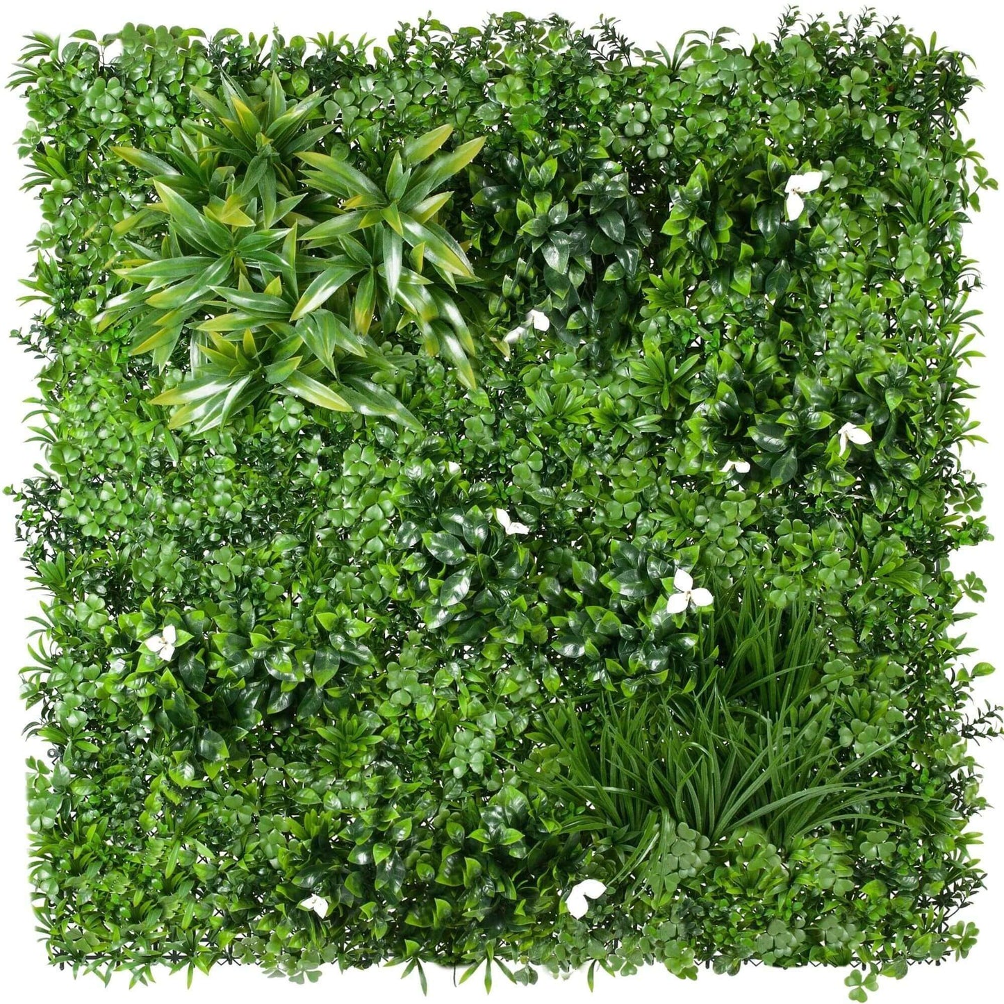Luxury White Lily Artificial Vertical Garden / Fake Green Wall 1m X 1m UV Resistant