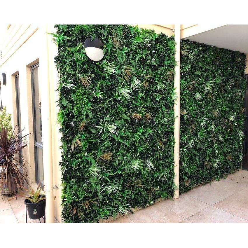 Wild Tropics Artificial Vertical Garden / Fake Green Wall 1m X 1m UV Resistant