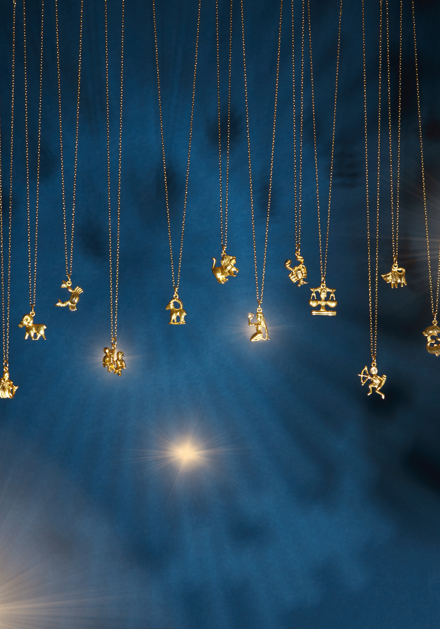 Zodiac Star Sign Necklace Gold Libra