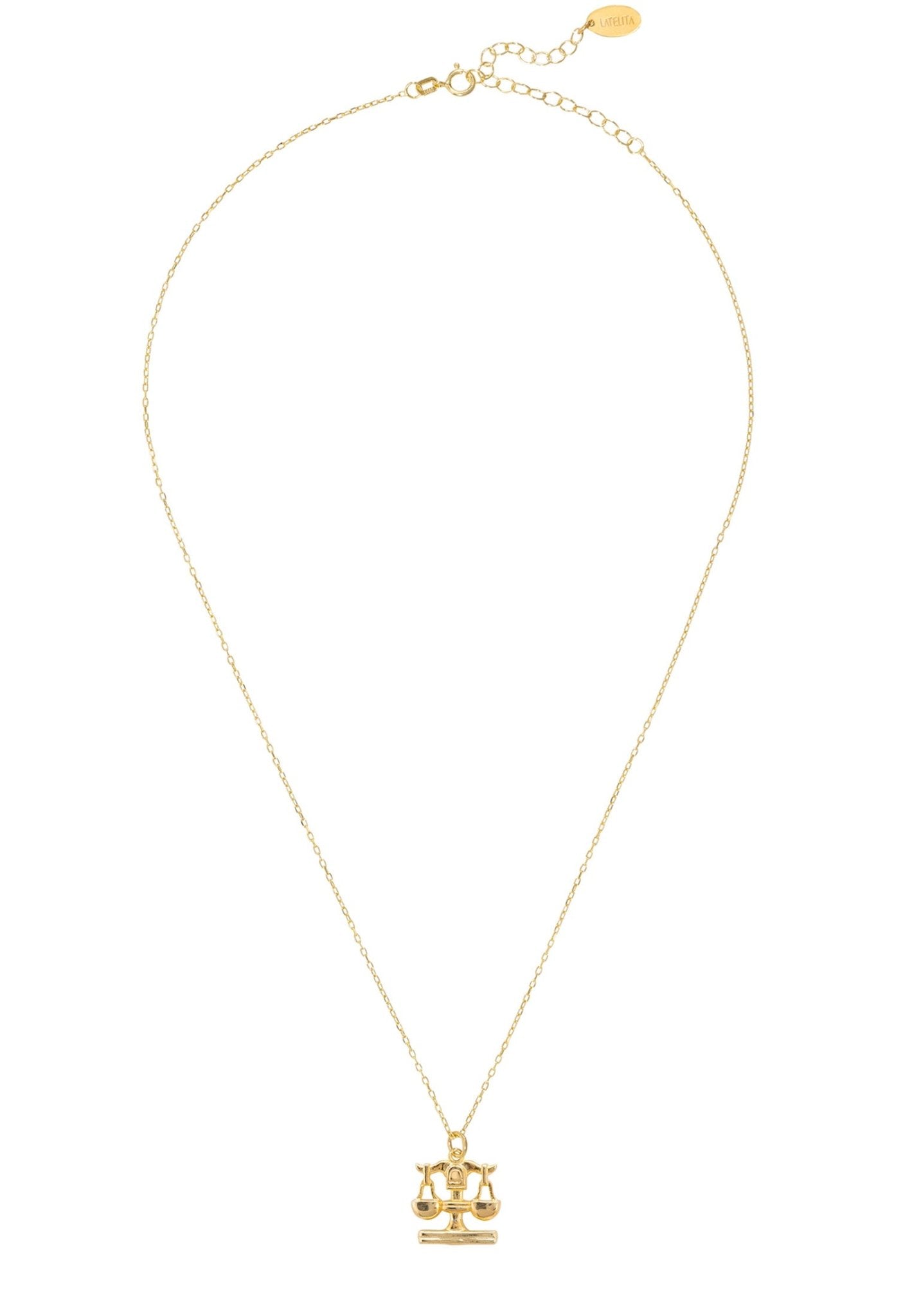 Zodiac Star Sign Necklace Gold Libra