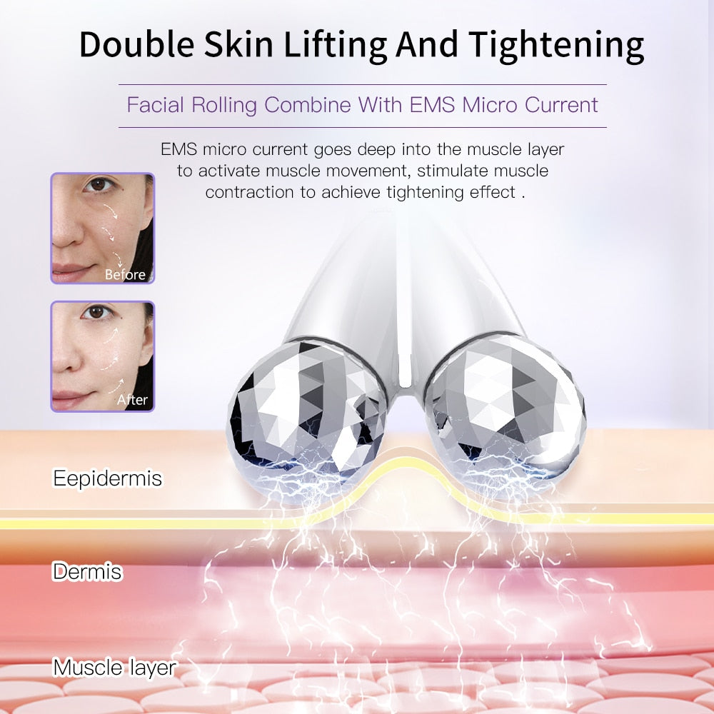 ANLAN EMS Face Roller Electric V Face Massagers Microcurrent Face Lift Beauty Machine Slimmer Double Chin Massage Skin Care Tool